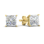 Load image into Gallery viewer, Princess Cut Diamond Stud Earring