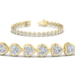 Load image into Gallery viewer, 9-ct-bezel-tennis-bracelet-heart-shaped-diamond-in-yellow-gold-fdbrc10581htangle2-9-ct-nl-yg