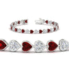 Load image into Gallery viewer, 9-ct-bezel-tennis-bracelet-heart-shaped-diamond-with-ruby-in-white-gold-fdbrc10581htgrudrangle2-9-ct-nl-wg
