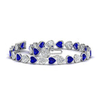 Load image into Gallery viewer, 9-ct-bezel-tennis-bracelet-heart-shaped-diamond-with-sapphire-in-white-gold-fdbrc10581htgsablangle2-9-ct-nl-wg