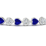 Load image into Gallery viewer, 9-ct-bezel-tennis-bracelet-heart-shaped-diamond-with-sapphire-in-white-gold-fdbrc10581htgsablangle2-9-ct-nl-wg