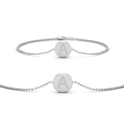 Alphabet disc diamond bracelet
