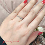 Load image into Gallery viewer, Art-Deco-Thin-Stacking-Lab-Diamond-Eternity-Band-In-950-Platinum-FDEWB9594