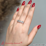 Load image into Gallery viewer, Asscher-Cut-Five-Stone-Lab-Diamond-Ring-3-Carat-In-950-Platinum-FD8008AS-3.00+CTANGLE1-WG