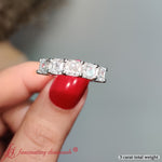 Load image into Gallery viewer, Asscher-Cut-Five-Stone-Lab-Diamond-Ring-3-Carat-In-950-Platinum-FD8008AS-3.00+CTANGLE1-WG