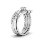 Load image into Gallery viewer, Baguette-Crown-multi-band-with-solitaire-ring-in-FD10159-NL-WG