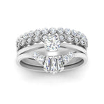 Load image into Gallery viewer, Baguette-Crown-multi-band-with-solitaire-ring-in-FD10159-NL-WG