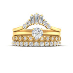 Load image into Gallery viewer, Baguette-Crown-multi-band-with-solitaire-ring-in-FD10159-NL-YG