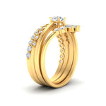 Load image into Gallery viewer, Baguette-Crown-multi-band-with-solitaire-ring-in-FD10159-NL-YG