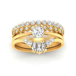 Load image into Gallery viewer, Baguette-Crown-multi-band-with-solitaire-ring-in-FD10159-NL-YG