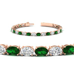 Load image into Gallery viewer, basket-tennis-bracelet-14-carat-oval-shaped-in-rose-gold-fdbrc10444gemgrangle2-14.00ct-nl-rg