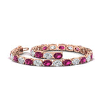 Load image into Gallery viewer, basket-tennis-bracelet-14-carat-oval-shaped-in-rose-gold-fdbrc10444gsadrpiangle2-14.00ct-nl-rg