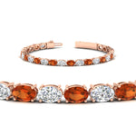 Load image into Gallery viewer, basket-tennis-bracelet-14-carat-oval-shaped-in-rose-gold-fdbrc10444gsaorangle2-14.00ct-nl-rg