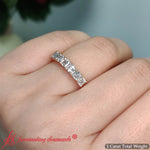 Load image into Gallery viewer, Basket-prong-seven-asscher-cut-1-ct.-anniversary-ring-in-rose-gold-FD10118B-5