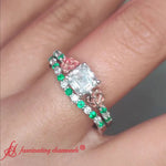 Load image into Gallery viewer, Asscher Cut Two Tone Celtic Bridal Ring Set