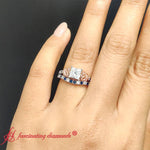 Load image into Gallery viewer, Princess Cut Two Tone Celtic Bridal Ring Set