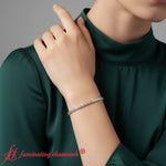 Load image into Gallery viewer, Classic-Radiant-Cut-Tennis-Bracelet-white-gold-fdbrc10220ra-model