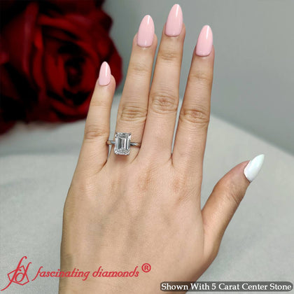 Emerald Cut 4 Prong Classic Solitaire Ring