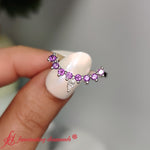 Load image into Gallery viewer, Curved-crown-blue-topaz-wedding-band-in-14k-white-gold-FD1046B-2