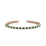 Load image into Gallery viewer, Diamond-Tennis-Bracelet-For-Women-3-Ctw-With-Green-Emaerld-In-Rose-Gold-FDBRC8635ROGEMGR-3.00_20CT-NL-RG
