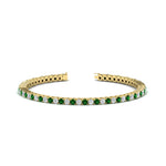 Load image into Gallery viewer, Diamond-Tennis-Bracelet-For-Women-3-Ctw-With-Green-Emerald-In-Yellow-Gold-FDBRC8635ROGEMGR-3.00_20CT-NL-YG