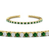 Load image into Gallery viewer, Diamond-Tennis-Bracelet-For-Women-3-Ctw-With-Green-Emerald-In-Yellow-Gold-FDBRC8635ROGEMGRANGLE2-3.00_20CT-NL-YG