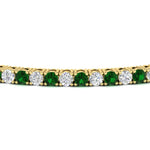 Load image into Gallery viewer, Diamond-Tennis-Bracelet-For-Women-3-Ctw-With-Green-Emerald-In-Yellow-Gold-FDBRC8635ROGEMGRANGLE5-3.00_20CT-NL-YG