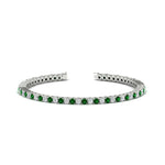 Load image into Gallery viewer, Diamond-Tennis-Bracelet-For-Women-3-Ctw-With-Green-Emerald-With-Green-Emerald-In-White-Gold-FDBRC8635ROGEMGR-3.00_20CT-NL-WG