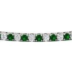 Load image into Gallery viewer, Diamond-Tennis-Bracelet-For-Women-3-Ctw-With-Green-Emerald-With-Green-Emerald-In-White-Gold-FDBRC8635ROGEMGRANGLE5-3.00_20CT-NL-WG