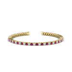 Load image into Gallery viewer, Diamond-Tennis-Bracelet-For-Women-3-Ctw-With-Pink-Sapphire-With-Pink-Sapphire-In-Yellow-Gold-FDBRC8635ROGSADRPI-3.00_20CT-NL-YG