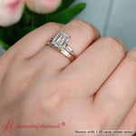 Load image into Gallery viewer, Emerald-Cut-Bar-Baguette-3-Stone-Lab-Diamond-Engagement-Ring-In-FDENS100RANGLE-YG