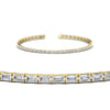 Load image into Gallery viewer, Emerald-Cut-East-West-Tennis-Bracelet-In-Yellow-Gold-FDBRC10220ANGLE2-NL-YG