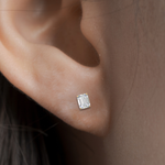 Load image into Gallery viewer, Emerald Cut Diamond Stud Earrings