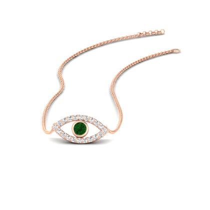 Evil-Eye-diamond-minimal-stacking-necklace-in-rose-gold-FDPD11077-NL-RG