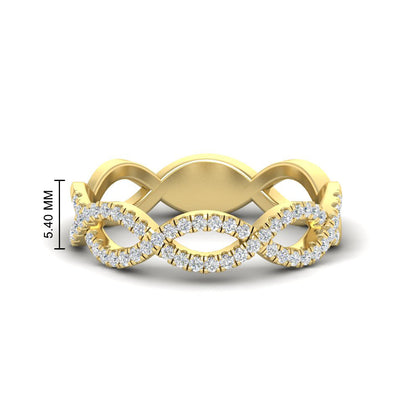 Infinity Diamond Twist Wedding Band