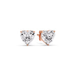 Load image into Gallery viewer, Heart Shaped 3 Prong Basket Stud Earring