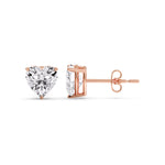 Load image into Gallery viewer, Heart Shaped 3 Prong Basket Stud Earring