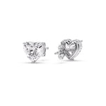 Load image into Gallery viewer, Heart Shaped 3 Prong Basket Stud Earring