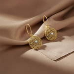 Load image into Gallery viewer, Filigree_Circle_Drop_Lever_Back_Earring