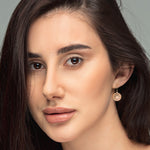 Load image into Gallery viewer, Filigree_Circle_Drop_Lever_Back_Earring_In_Rose_Gold_-_FDEAR11279_MI