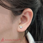 Load image into Gallery viewer, Heart Shaped 3 Prong Basket Stud Earring