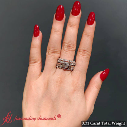 Heart-solitaire-ring-with-stacked-diamond-band-in-white-gold-FD10148-7
