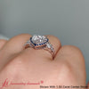 Load image into Gallery viewer, HeartShapedHaloClusterAccentSapphireLabDiamondEngagementRingIn18KWhiteGold-FD10512R-7