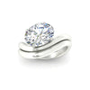 Load image into Gallery viewer, Oval Shaped Wave Solitaire Wedding Band Set