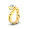 Load image into Gallery viewer, Oval Shaped Wave Solitaire Wedding Band Set