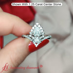 Load image into Gallery viewer, Pear Crown Halo Diamond Engagement Ring