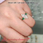 Load image into Gallery viewer, pear-diamond-cathedral-marquise-cut-engagement-ring-with-emerald-in-yellow-gold-fdenr9210mq