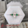 Load image into Gallery viewer, pear-diamond-cathedral-marquise-cut-engagement-ring-with-emerald-in-yellow-gold-fdenr9210mq