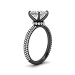 Load image into Gallery viewer, Princess-cut-triple-row-underhalo-pave-engagement-ring-in-black-gold-fd11557prr-nl-bg.jpg