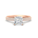 Load image into Gallery viewer, Princess-cut-triple-row-underhalo-pave-engagement-ring-in-rose-gold-fd11557prr-nl-rg.jpg